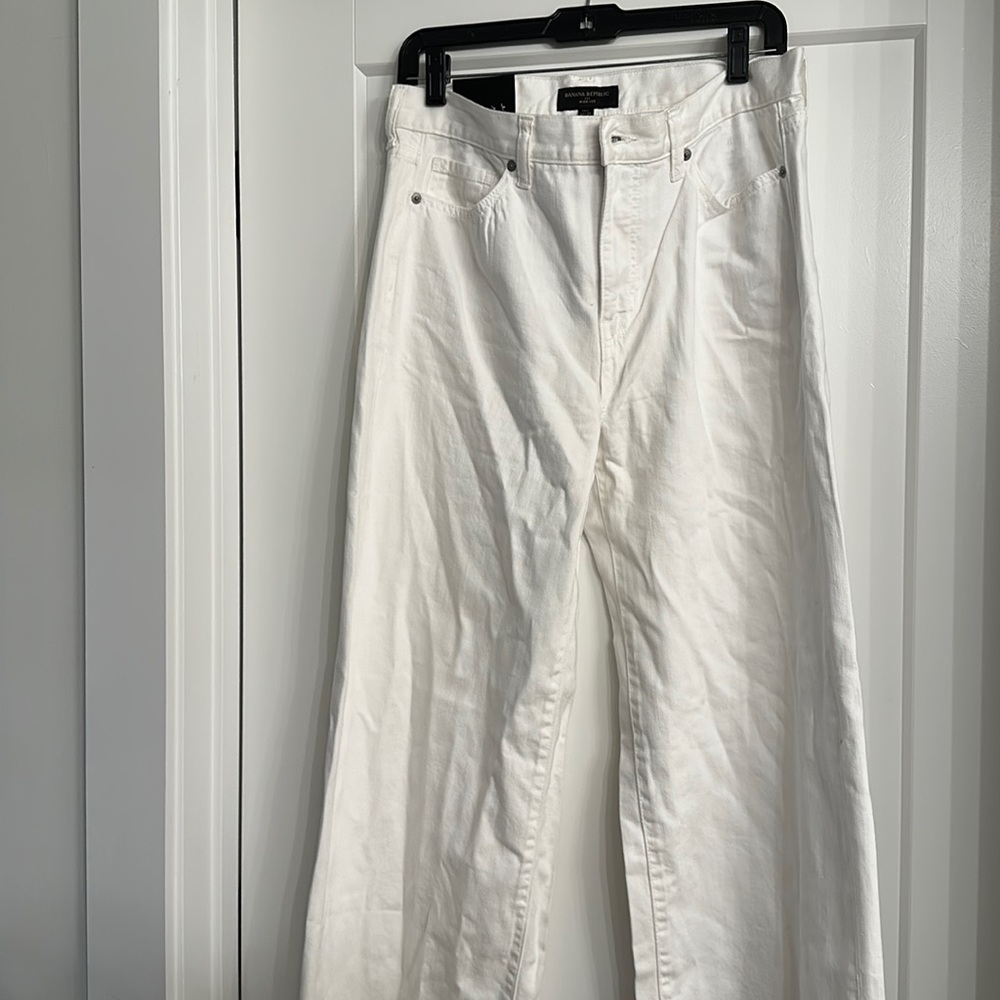 NWT Banana Republic White Wide Leg Jeans - Picture 2 of 5